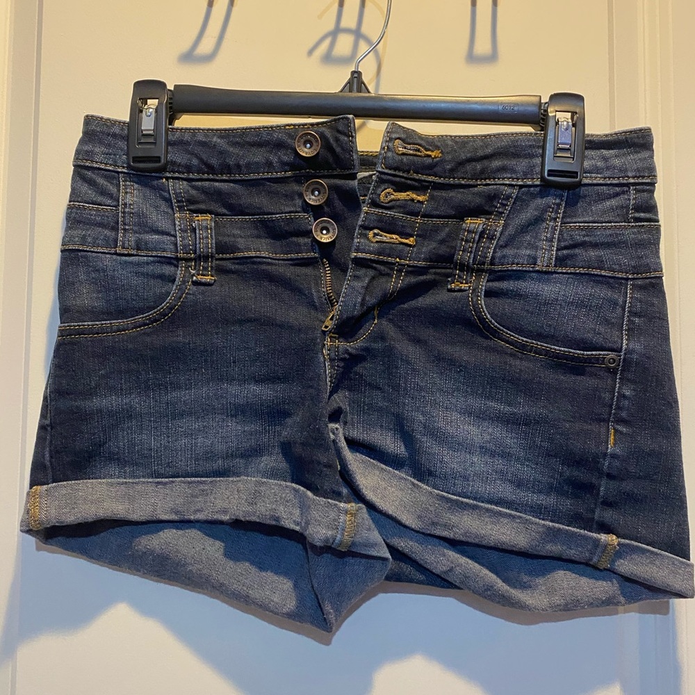 High waisted denim shorts